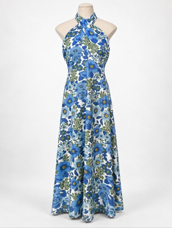 Smith & Quinn Dresses & Skirts - Smith & Quinn Fallon Porcelain Petals Blue Floral Halter Maxi Dress Small